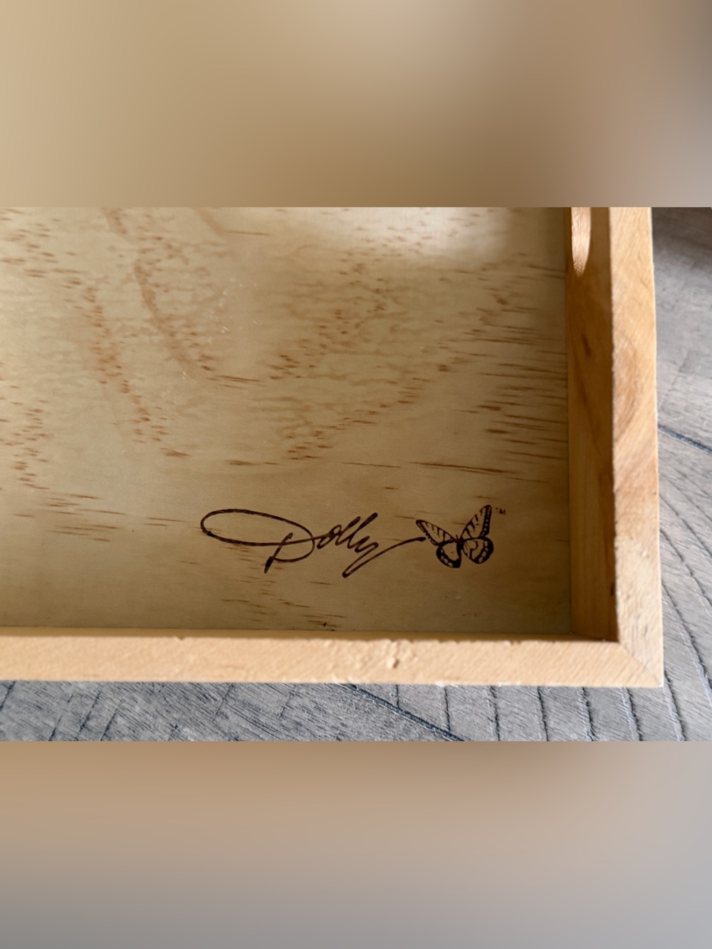 DOLLY PARTON Pour Myself a Cup of Ambition Wood Tray NWOT - Picture 5 of 5